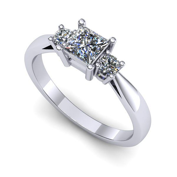 Inel logodna din aur alb cu diamant