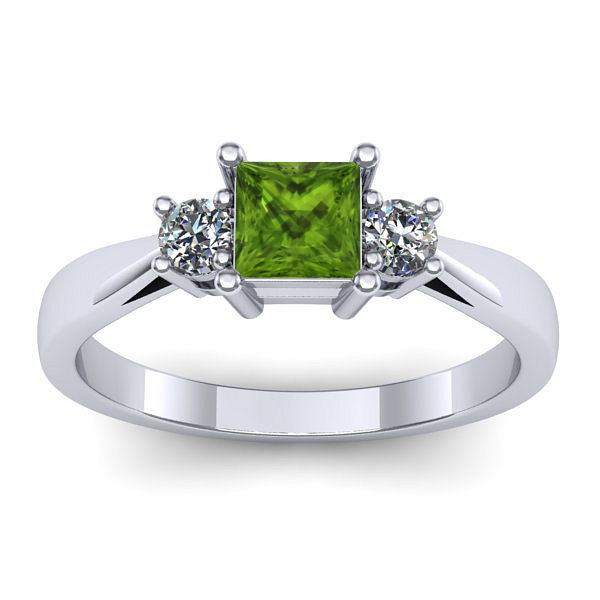 Inel cu peridot patrat