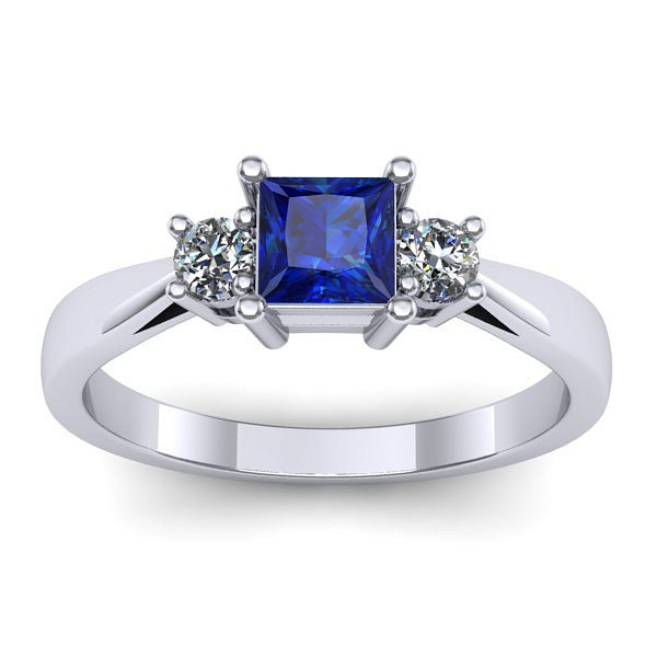 Inel de logodna cu safir patrat