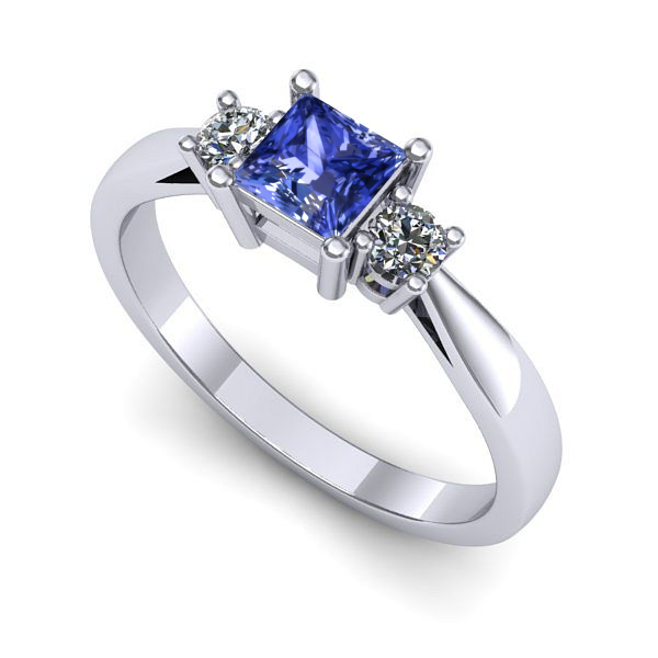 Inel din aur alb cu tanzanit