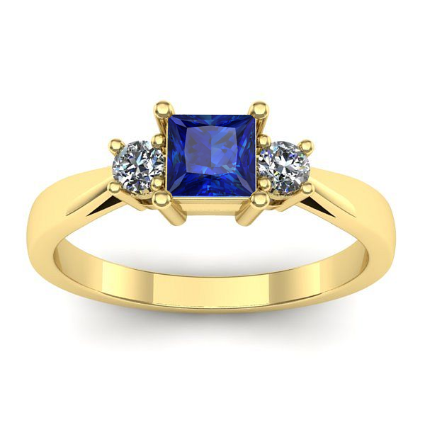 Inel logodna cu safir patrat