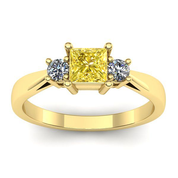 Inel logodna cu safir galben patrat