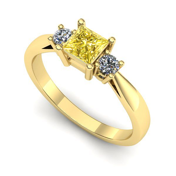 Inel logodna din aur galben cu safir galben