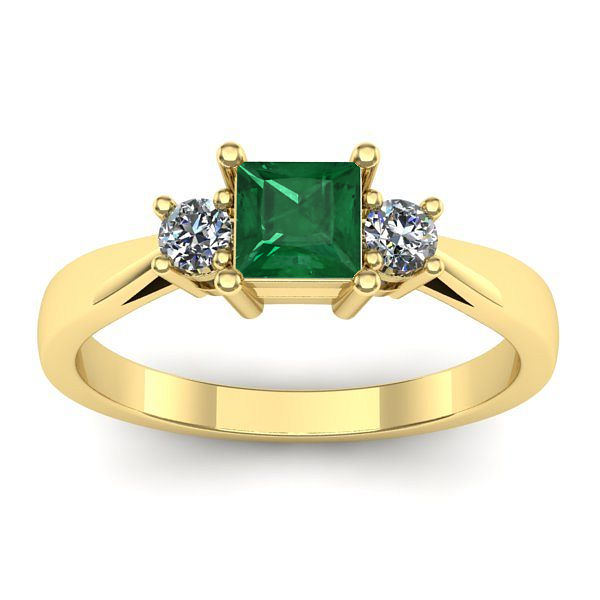 Inel logodna cu smarald patrat