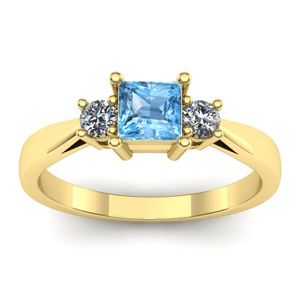 Inel cu topaz blue patrat