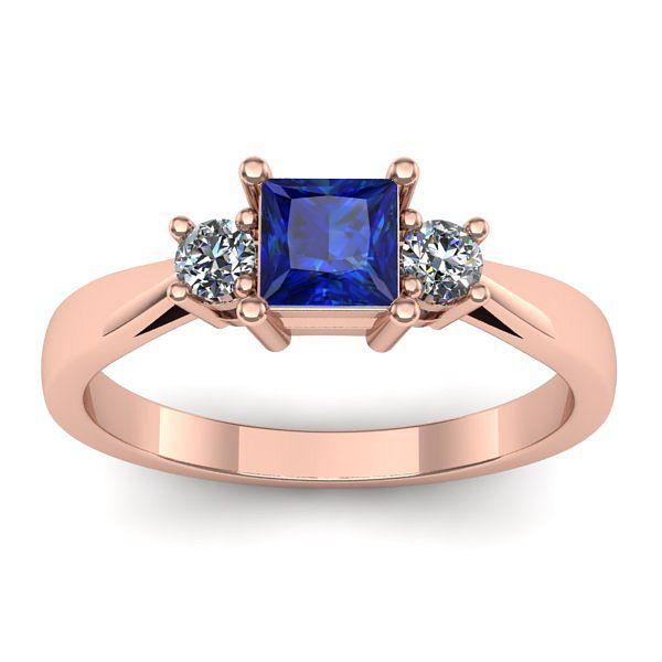 Inel de logodna cu safir patrat