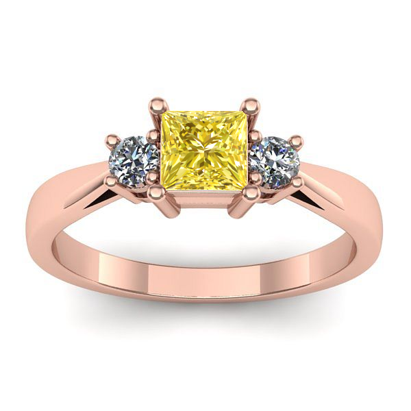 Inel logodna cu safir galben patrat