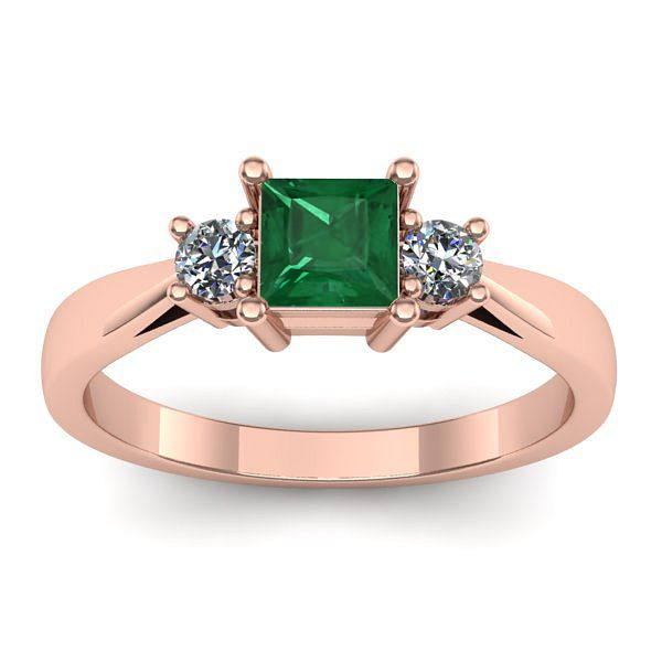 Inel logodna cu smarald patrat