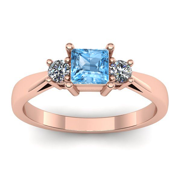 Inel de logodna cu topaz blue patrat