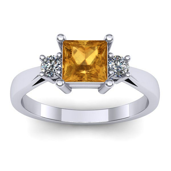 Inel de logodna cu citrin patrat