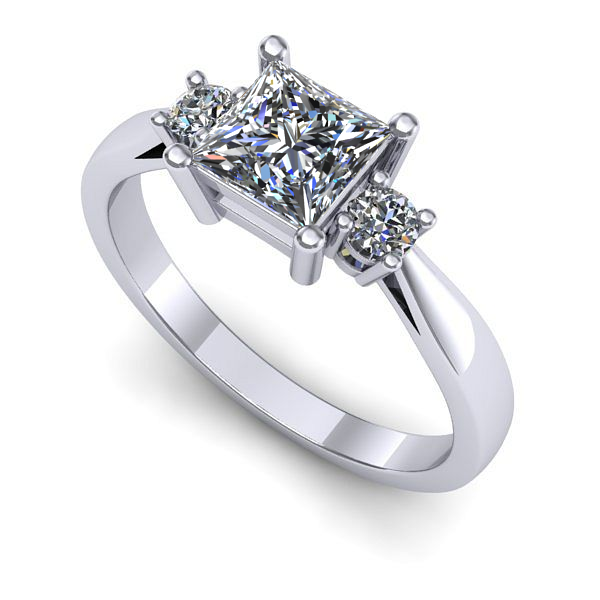 Inel logodna din aur alb cu diamant de laborator