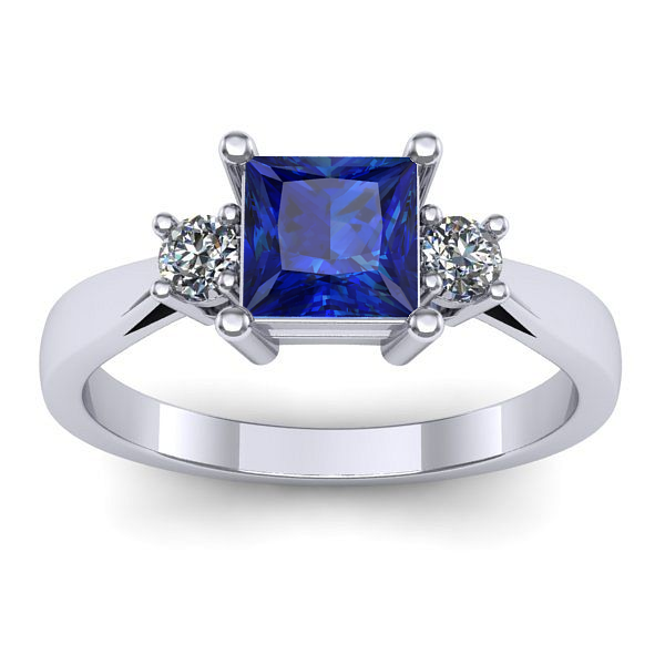 Inel cu safir patrat