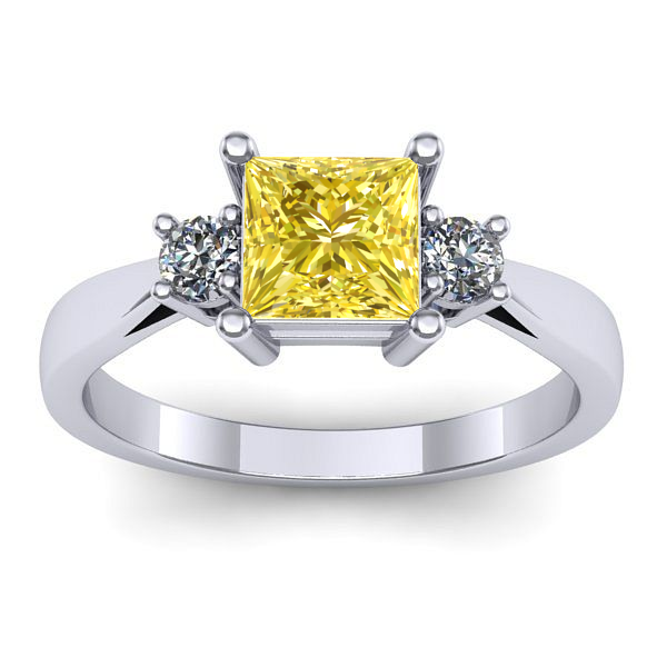 Inel logodna cu safir galben patrat