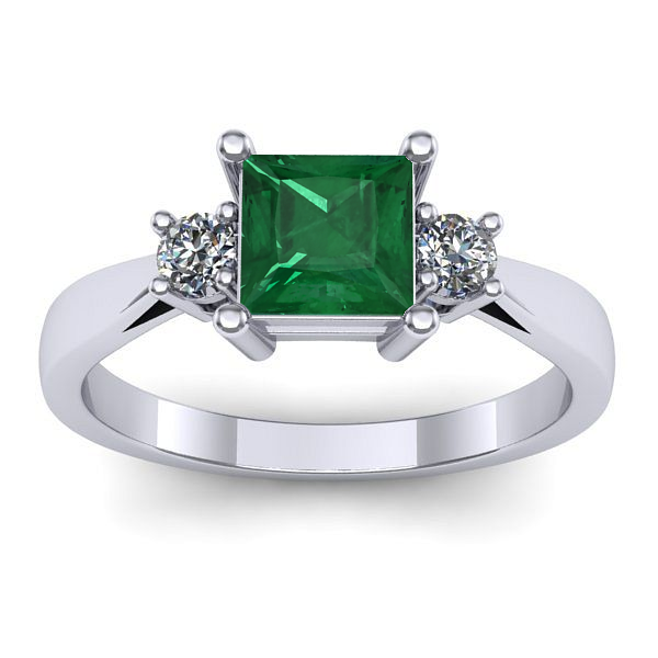 Inel de logodna cu smarald patrat