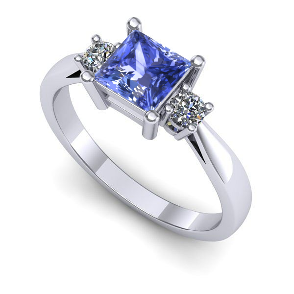 Inel din aur alb cu tanzanit