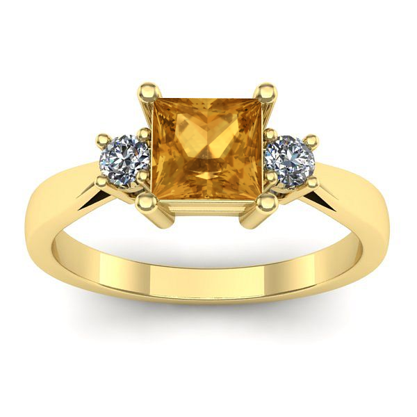Inel de logodna cu citrin patrat