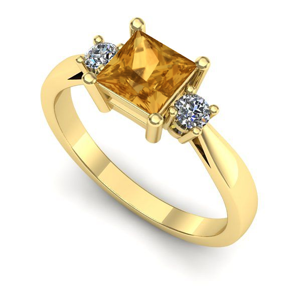 Inel din aur galben cu citrin