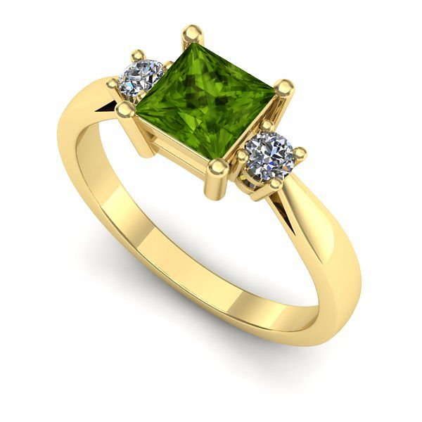 Inel de logodna din aur galben cu peridot