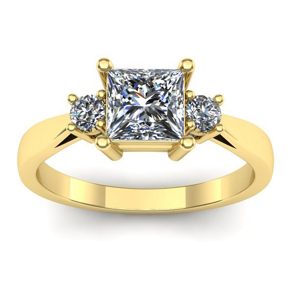 Inel de logodna cu safir alb patrat