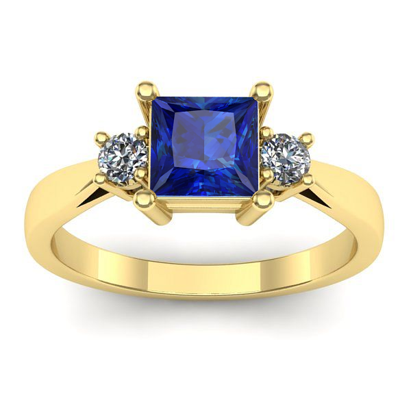 Inel cu safir patrat