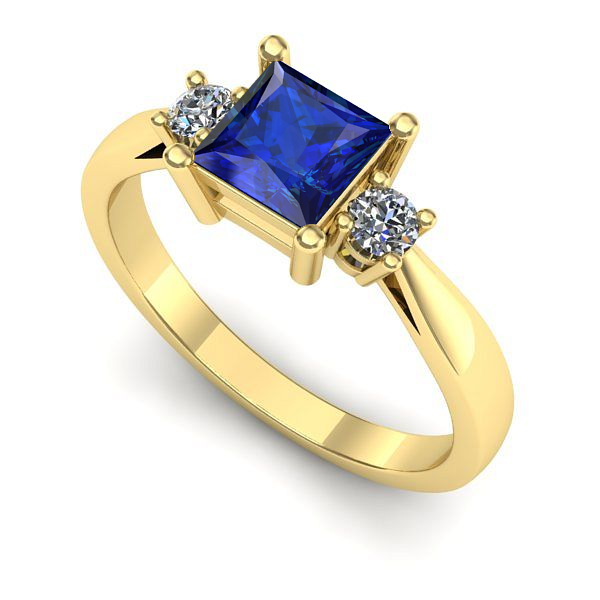 Inel din aur galben cu safir