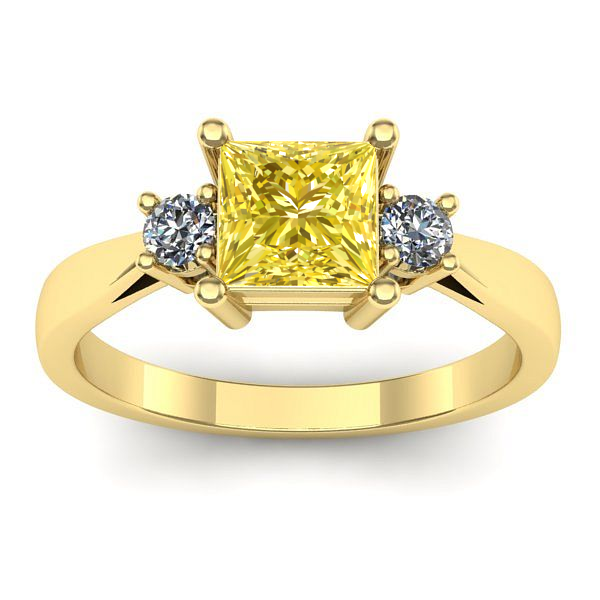 Inel de logodna cu safir galben patrat