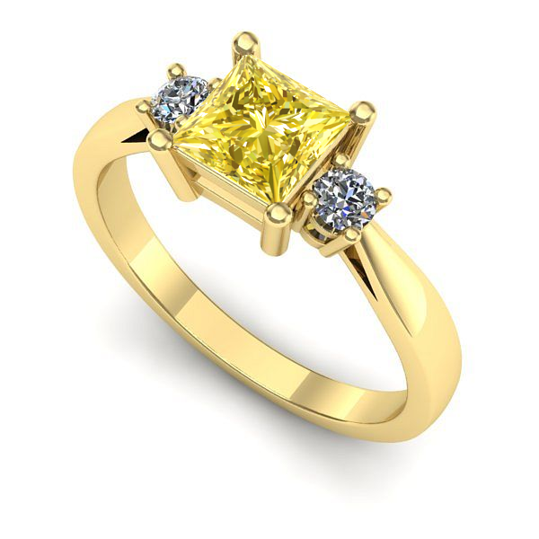 Inel de logodna din aur galben cu safir galben