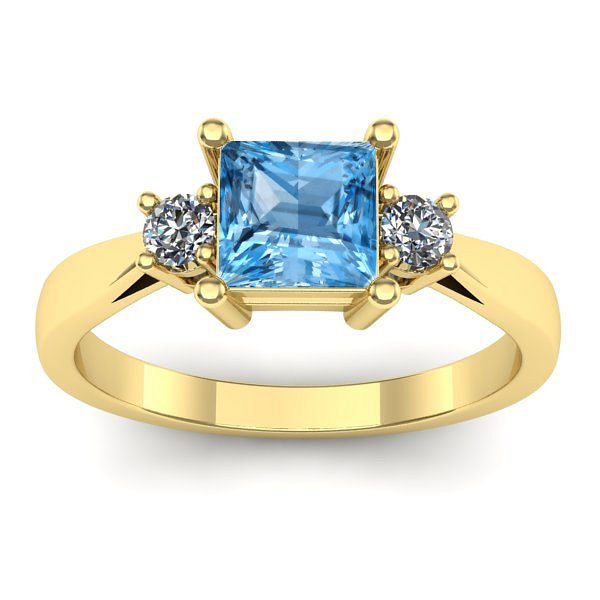 Inel de logodna cu topaz blue patrat