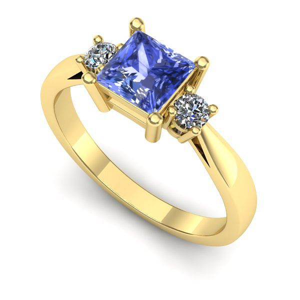 Inel din aur galben cu tanzanit