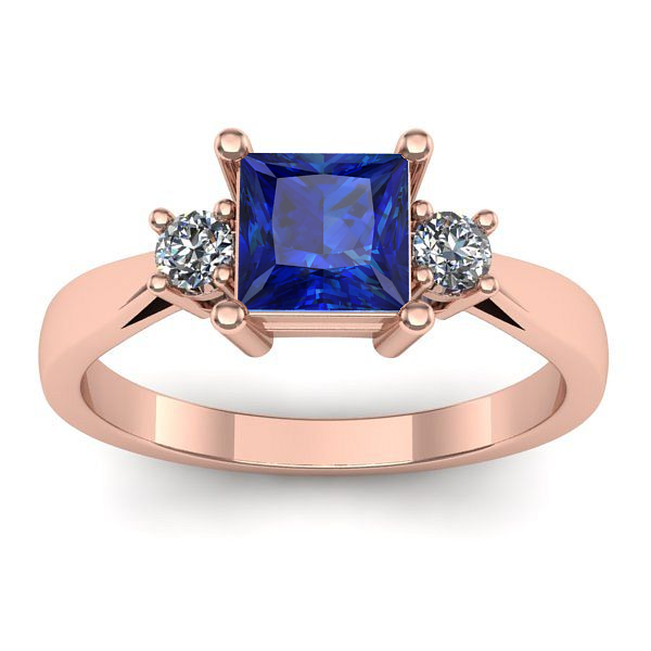 Inel logodna cu safir patrat