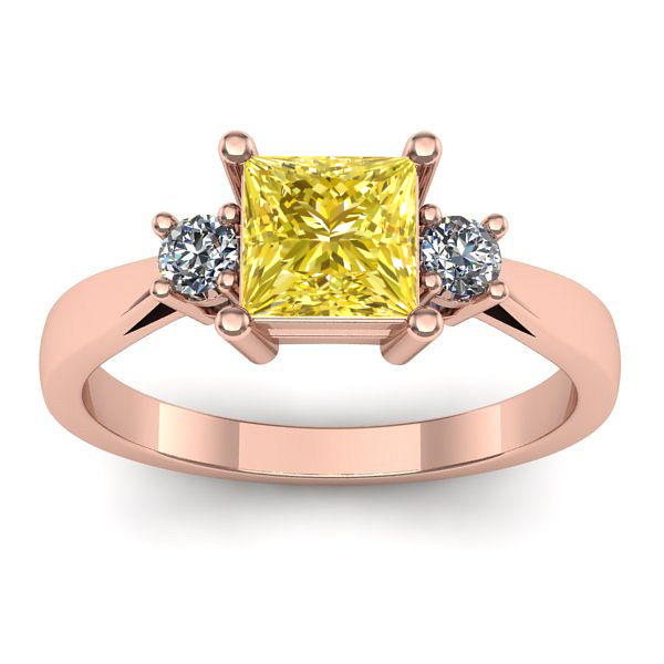 Inel logodna cu safir galben patrat