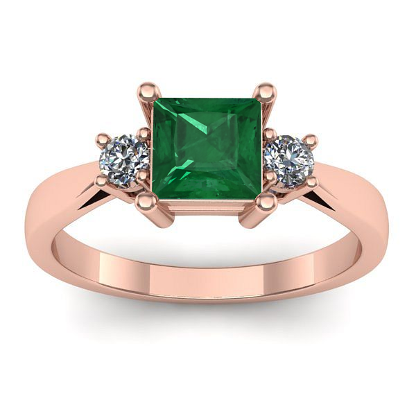 Inel logodna cu smarald patrat