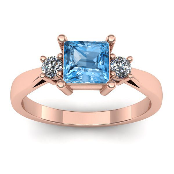 Inel logodna cu topaz blue patrat