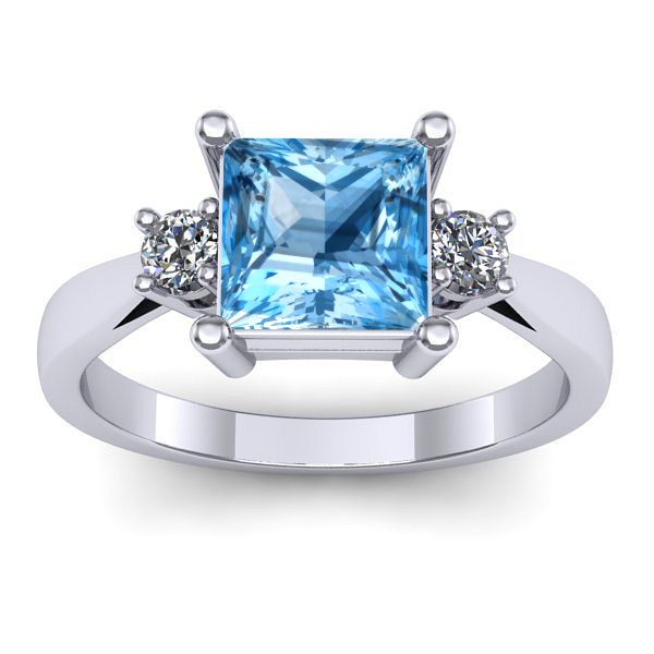 Inel logodna cu topaz blue patrat