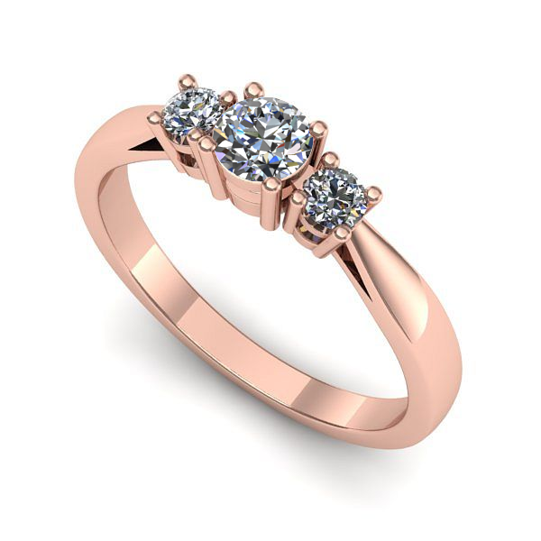 Inel din aur roz cu diamant