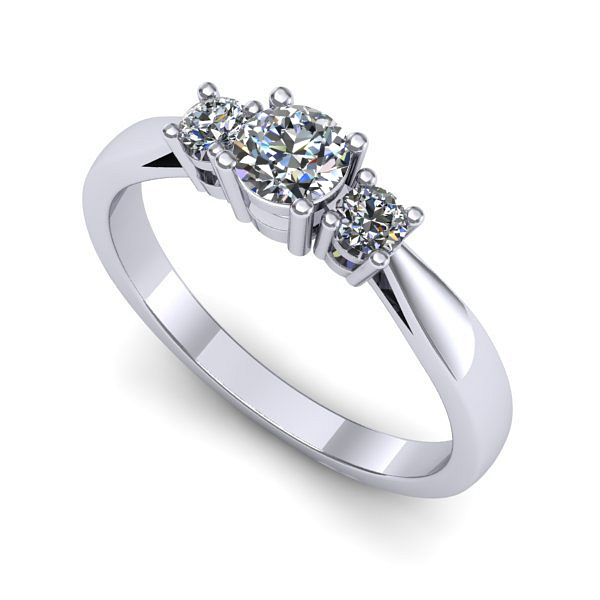 Inel de logodna din aur alb cu diamant