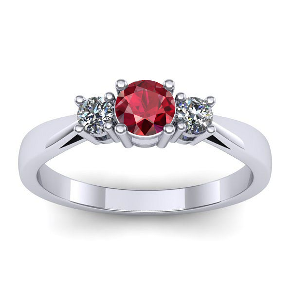 Inel de logodna cu rubin rotund