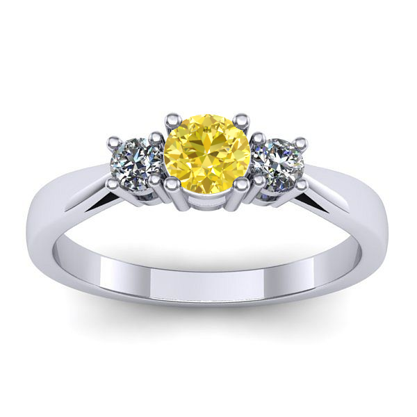 Inel cu safir galben rotund