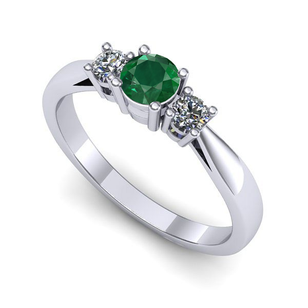 Inel din aur alb cu smarald