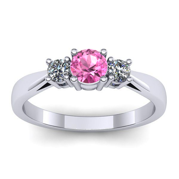 Inel cu safir roz rotund