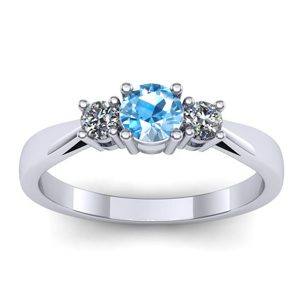 Inel logodna cu topaz blue rotund