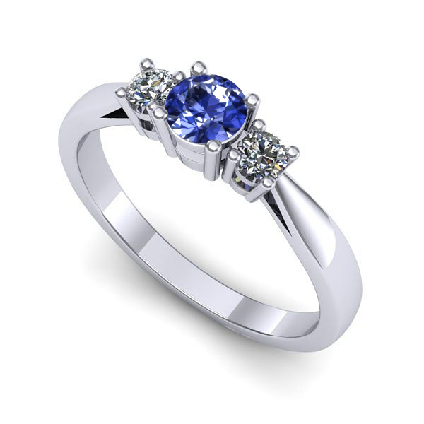 Inel din aur alb cu tanzanit