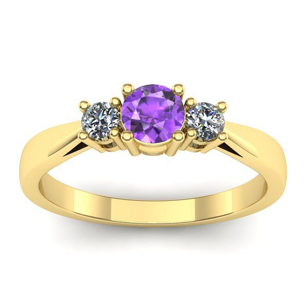 Inel de logodna cu ametist rotund