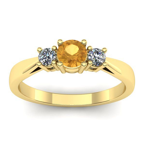 Inel de logodna cu citrin rotund