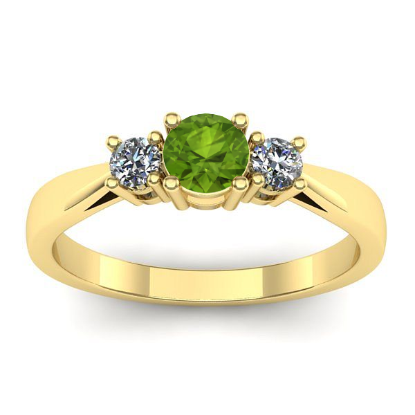 Inel logodna cu peridot rotund