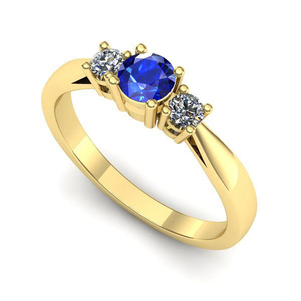 Inel din aur galben cu safir