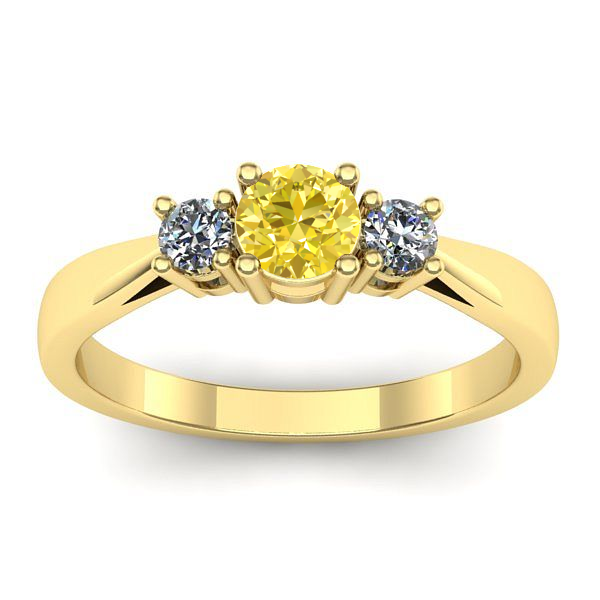 Inel de logodna cu safir galben rotund