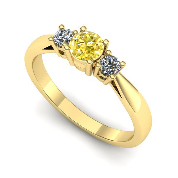 Inel din aur galben cu safir galben