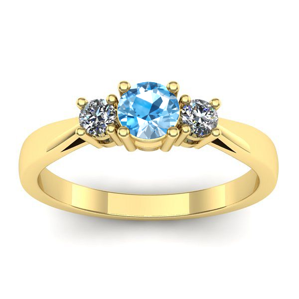 Inel logodna cu topaz blue rotund