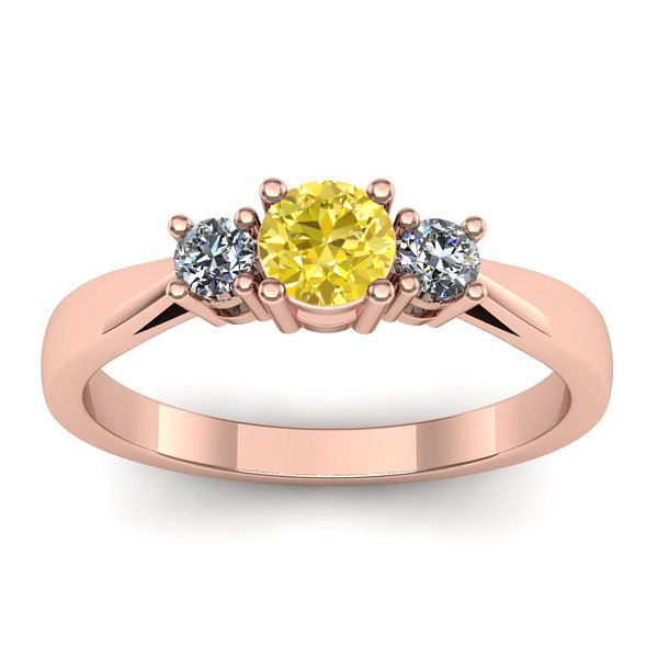 Inel cu safir galben rotund